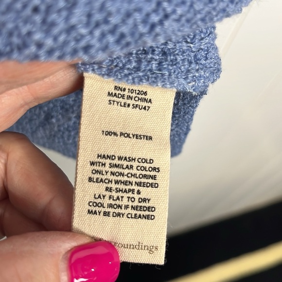 Soft Surroundings Womens Coastal Sweater 2X Blue Pullover Texture Knit Classic - Picture 9 of 13